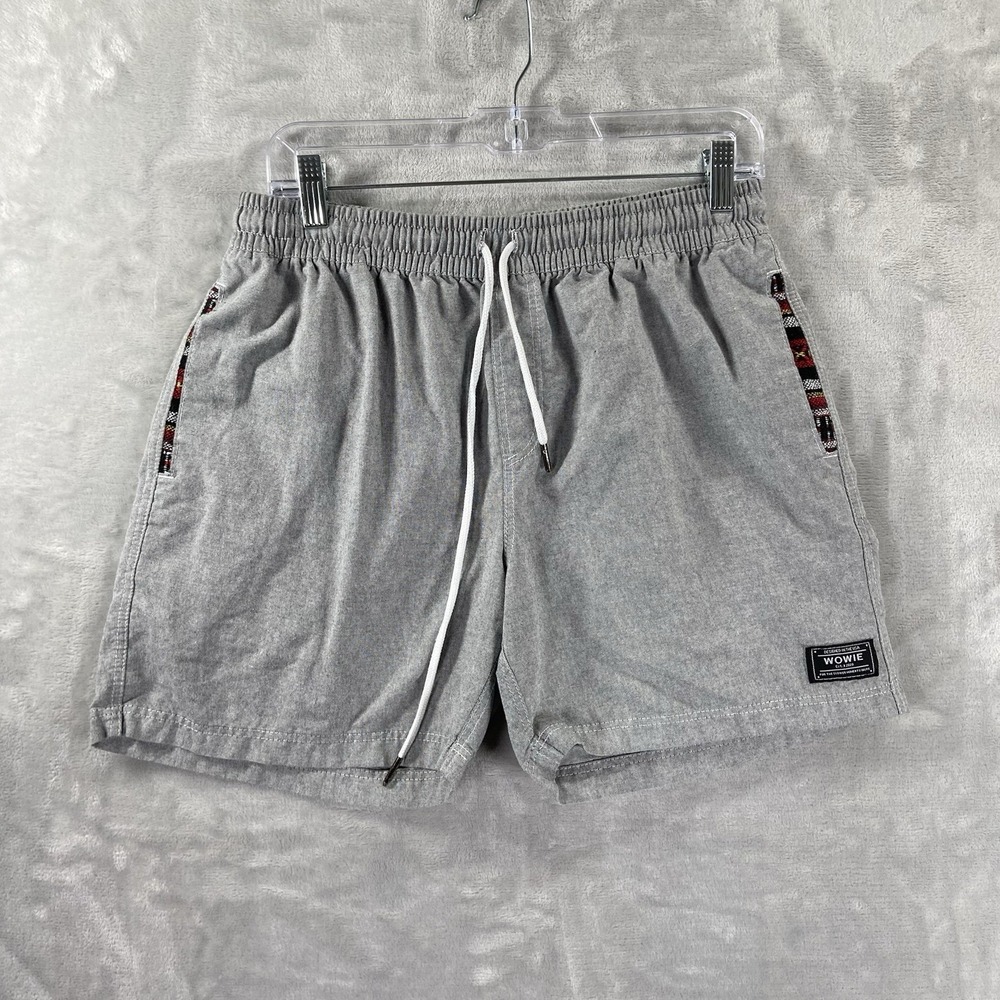 Wowie Shorts mens Large Athletic Performance 5" Inseam Chino Gray Casual Outdoor